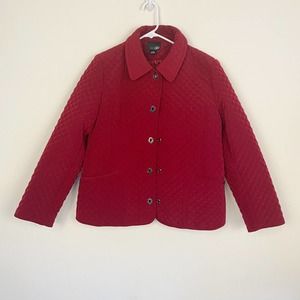 East 5th Red Quilted Turn Key Coat Petite Large
